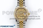 DateJust 36 SS 126283rbr VSF 1:1 Best Edition 904L Steel YG Textured Diamonds Dial on Jubilee Bracelet VS3235