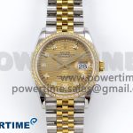 DateJust 36 SS 126283rbr VSF 1:1 Best Edition 904L Steel YG Textured Diamonds Dial on Jubilee Bracelet VS3235