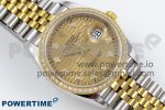 DateJust 36 SS 126283rbr VSF 1:1 Best Edition 904L Steel YG Textured Diamonds Dial on Jubilee Bracelet VS3235 - Image 3