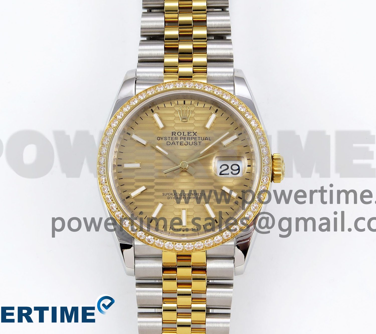 DateJust 36 SS 126283rbr VSF 1:1 Best Edition 904L Steel YG Textured Dial on Jubilee Bracelet VS3235