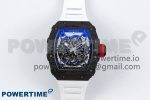 RM035-02 NTPT ZF 1:1 Best Edition Skeleton Dial on White Rubber Strap RMAL1 Super Clone V6