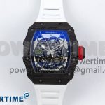 RM035-02 NTPT ZF 1:1 Best Edition Skeleton Dial on White Rubber Strap RMAL1 Super Clone V6