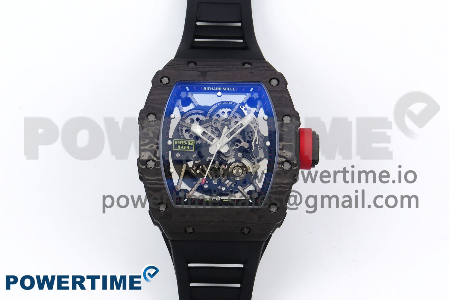 RM035-02 NTPT ZF 1:1 Best Edition Skeleton Dial on Black Rubber Strap RMAL1 Super Clone V6 - Image 1