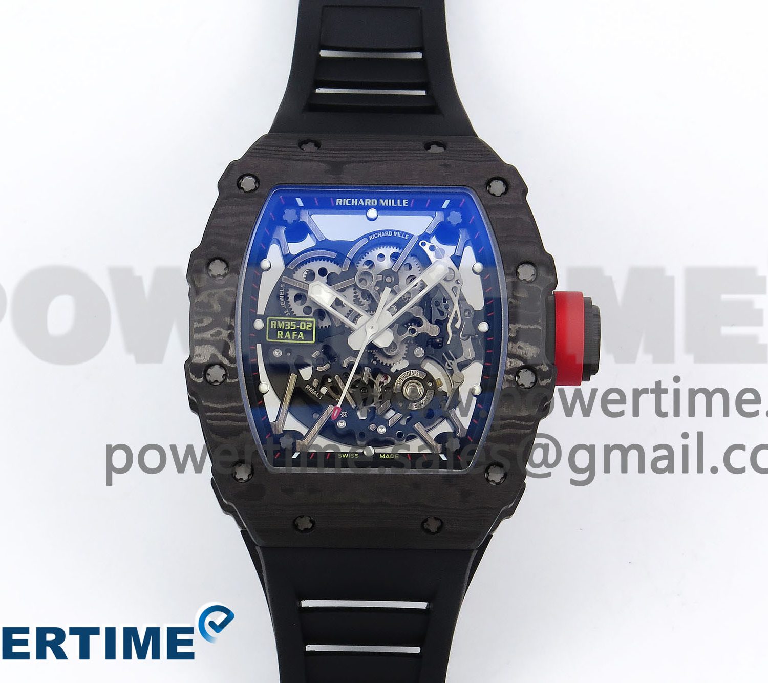 RM035-02 NTPT ZF 1:1 Best Edition Skeleton Dial on Black Rubber Strap RMAL1 Super Clone V6