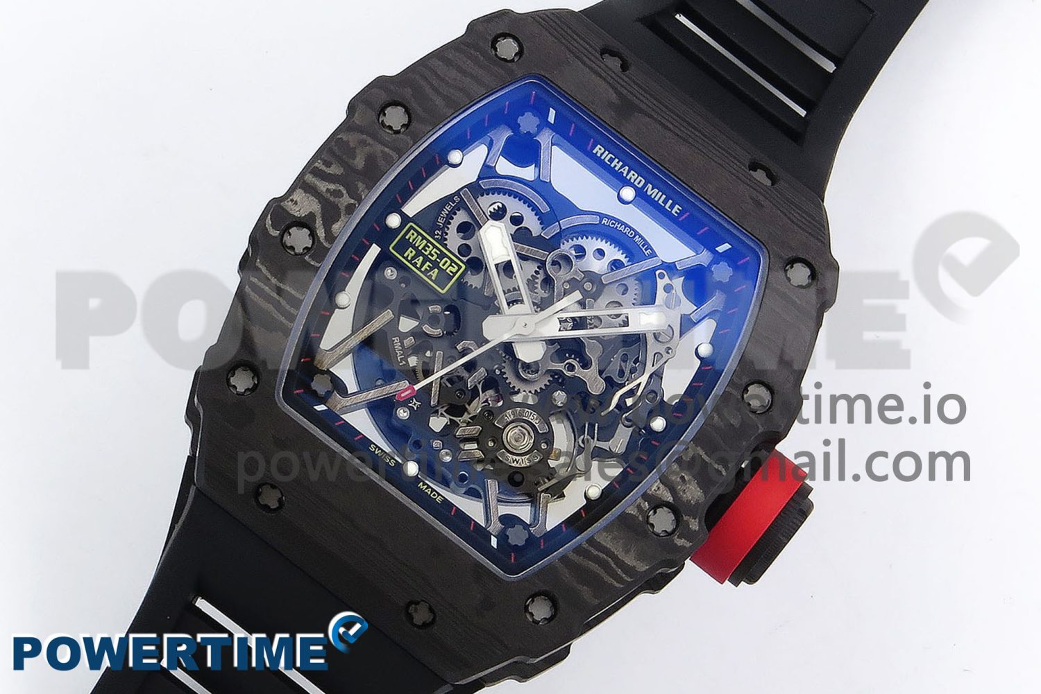 RM035-02 NTPT ZF 1:1 Best Edition Skeleton Dial on Black Rubber Strap RMAL1 Super Clone V6 - Image 2
