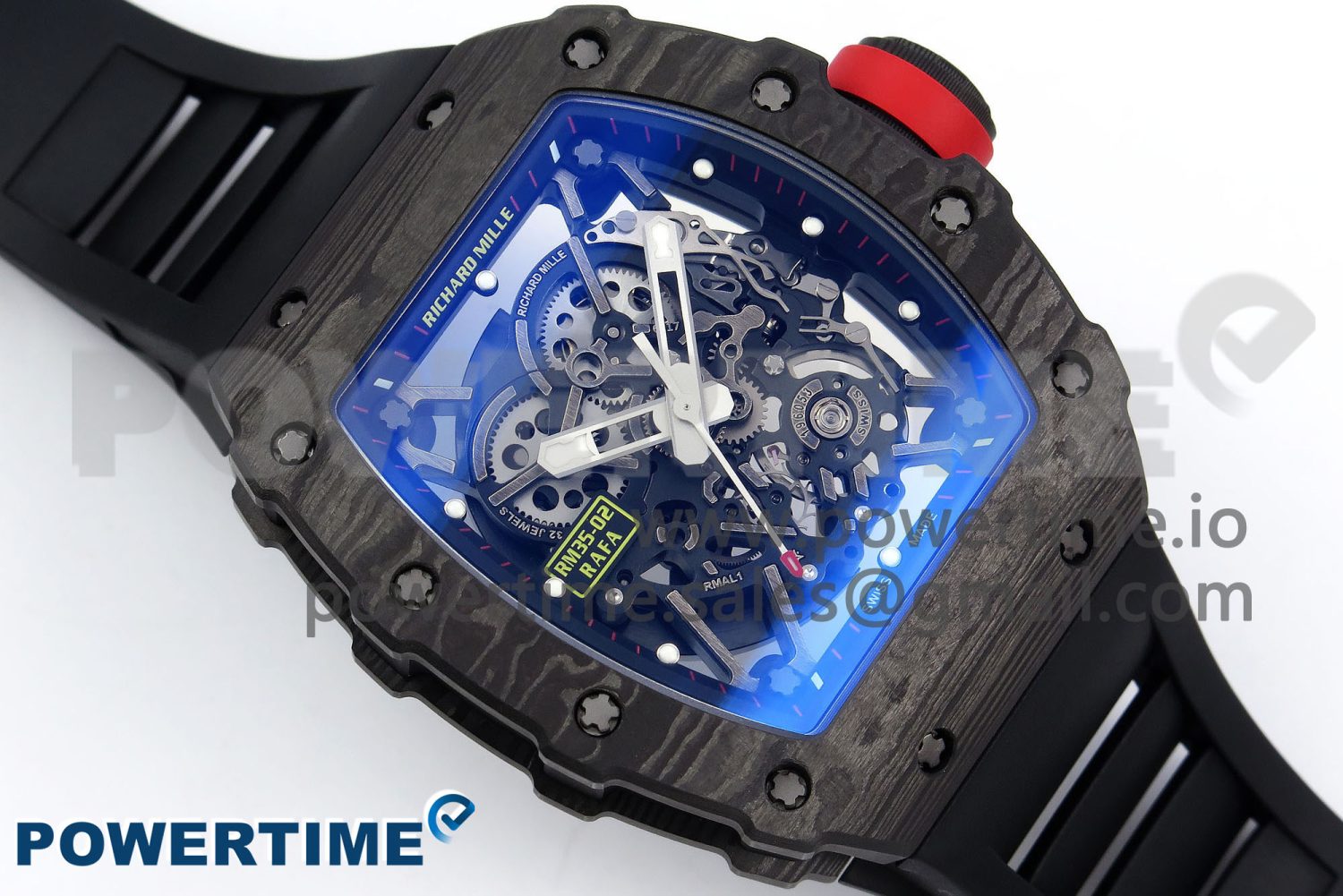 RM035-02 NTPT ZF 1:1 Best Edition Skeleton Dial on Black Rubber Strap RMAL1 Super Clone V6 - Image 3