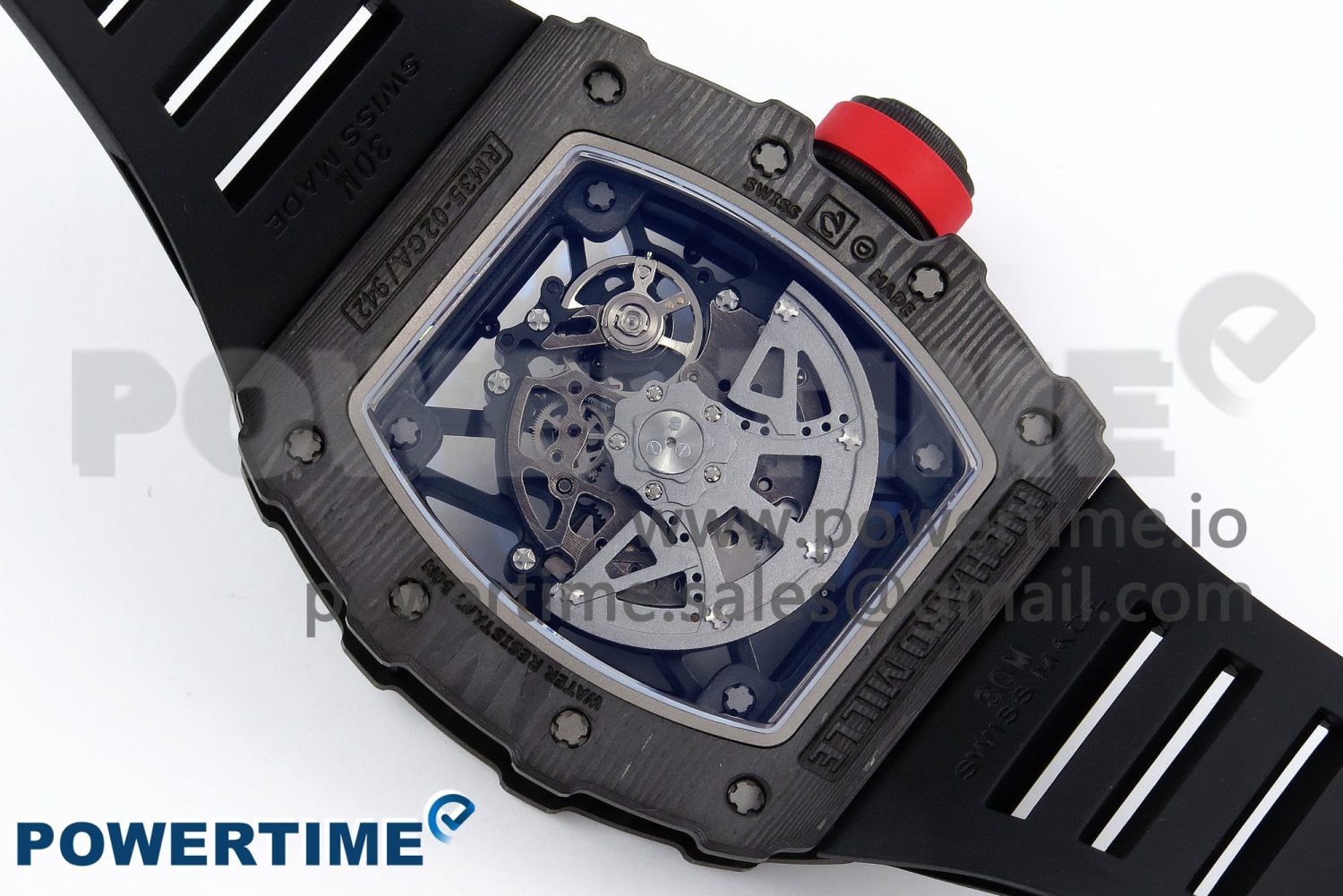 RM035-02 NTPT ZF 1:1 Best Edition Skeleton Dial on Black Rubber Strap RMAL1 Super Clone V6 - Image 8