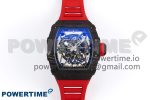 RM035-02 NTPT ZF 1:1 Best Edition Skeleton Dial on Red Rubber Strap RMAL1 Super Clone V6