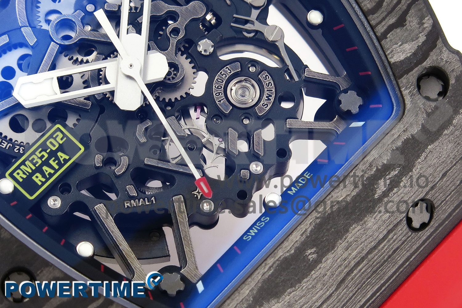 RM035-02 NTPT ZF 1:1 Best Edition Skeleton Dial on Red Rubber Strap RMAL1 Super Clone V6 - Image 5