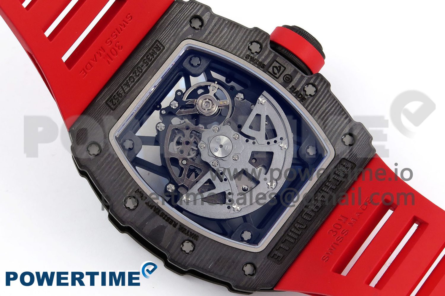 RM035-02 NTPT ZF 1:1 Best Edition Skeleton Dial on Red Rubber Strap RMAL1 Super Clone V6 - Image 8