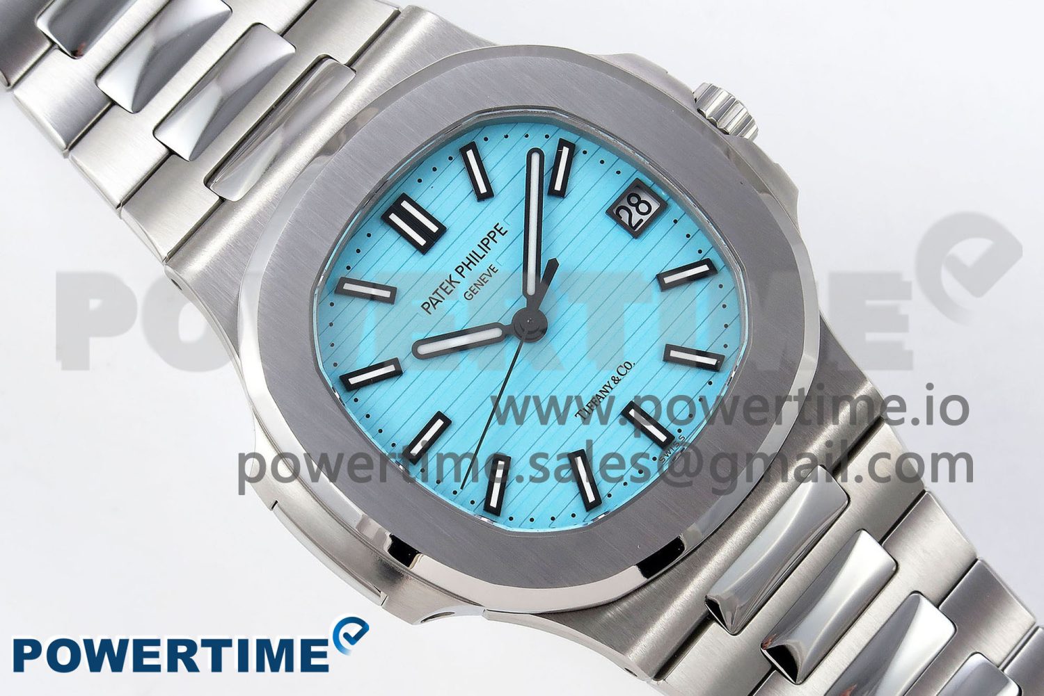 Nautilus 5711/1A-018 PPF 1:1 Best Edition Tiffany Blue Textured Dial on SS Bracelet Super Clone 26-330 V5 - Image 3