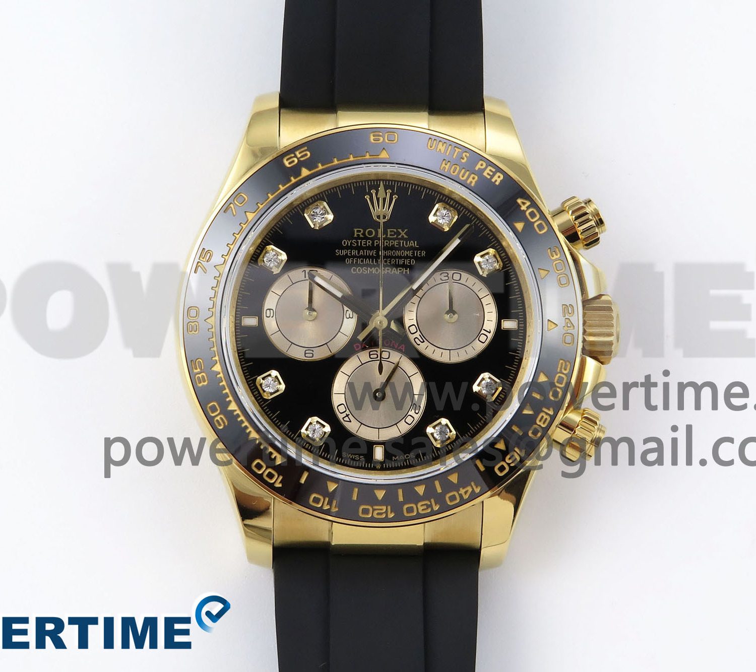 Daytona 126518 QF 1:1 Best Edition Black/YG Diamonds Dial on Oysterflex Strap SH4131 V5