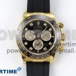Daytona 126518 QF 1:1 Best Edition Black/YG Diamonds Dial on Oysterflex Strap SH4131 V5