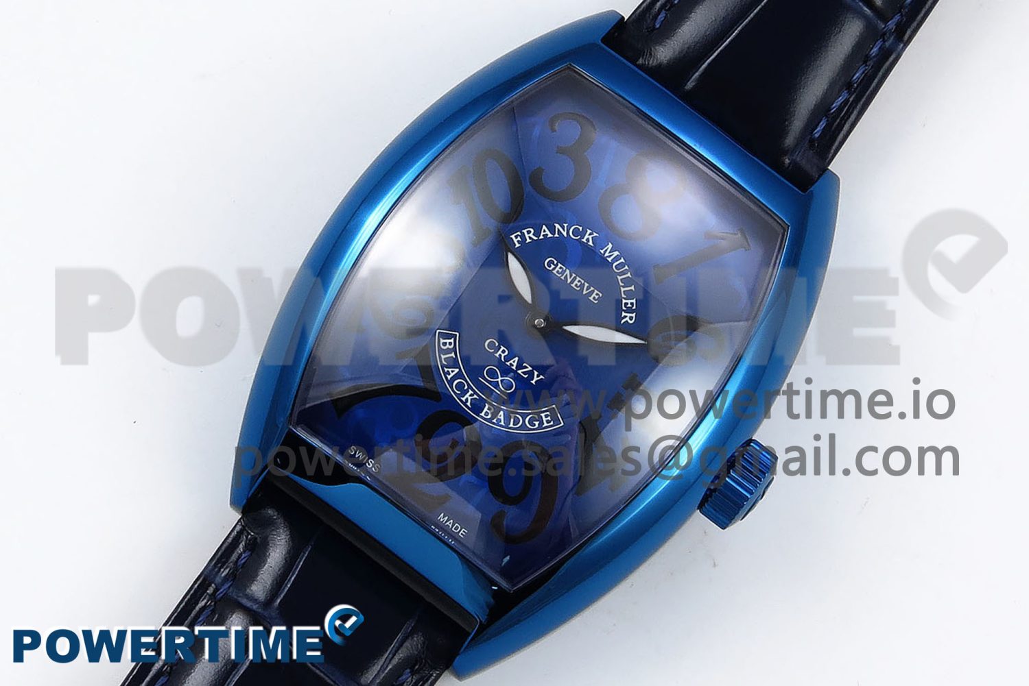 Crazy Hours Blue PVD TWF Best Edition Blue Dial on Blue Leather Strap A23J - Image 2