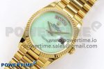 Day Date 36 YG RAF 1:1 Best Edition Green Stone Dial on YG Bracelet A2836 - Image 2