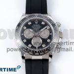Daytona 126519 QF 1:1 Best Edition Black/Silver Diamonds Dial on Oysterflex Strap SH4131 V5