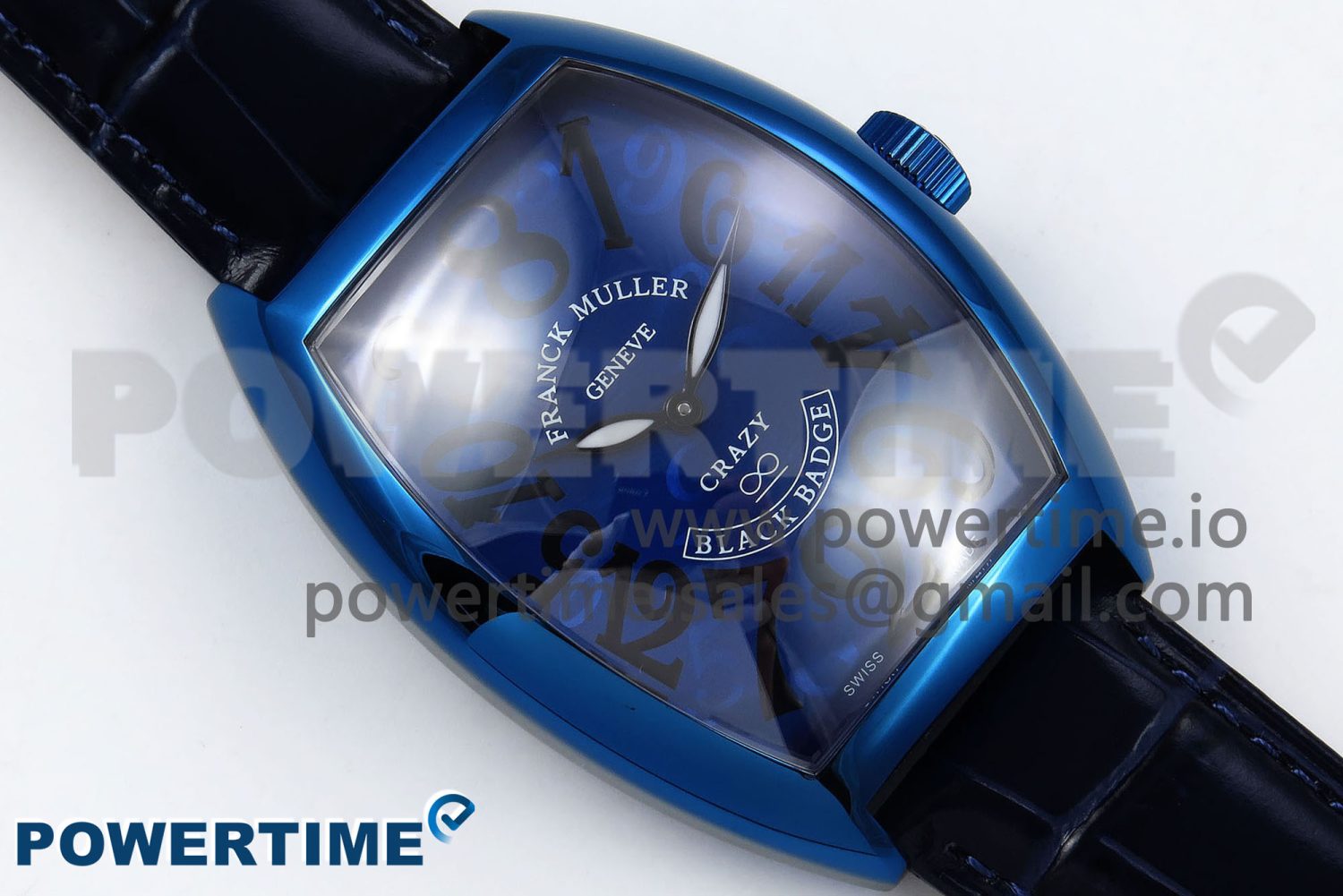 Crazy Hours Blue PVD TWF Best Edition Blue Dial on Blue Leather Strap A23J - Image 3