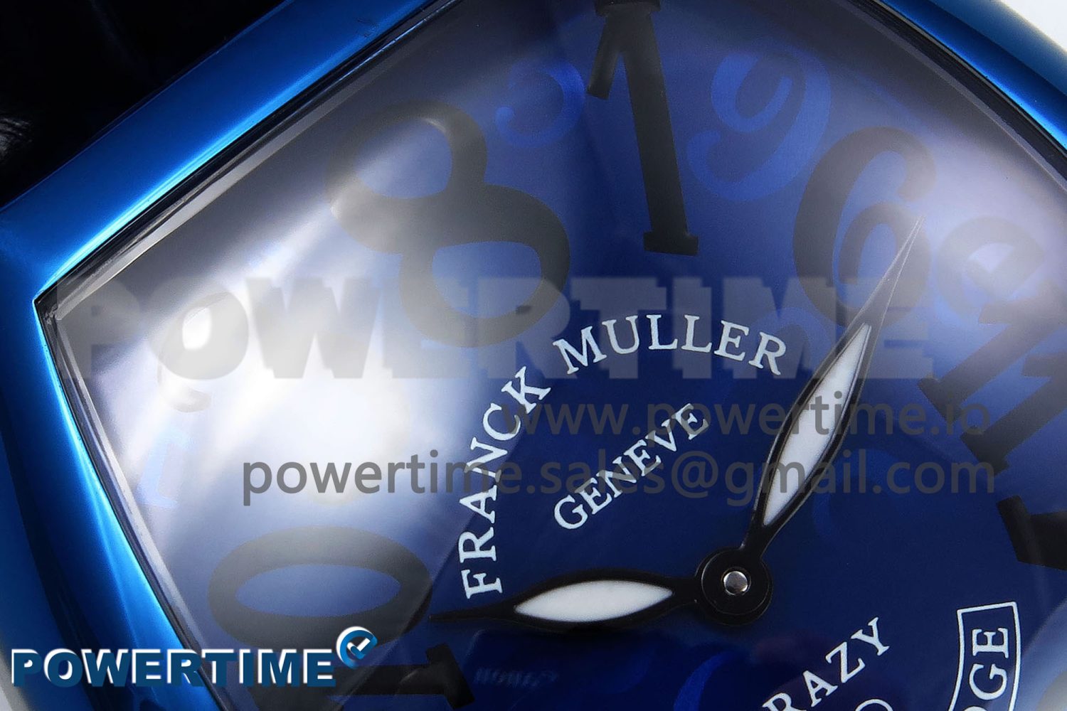 Crazy Hours Blue PVD TWF Best Edition Blue Dial on Blue Leather Strap A23J - Image 4