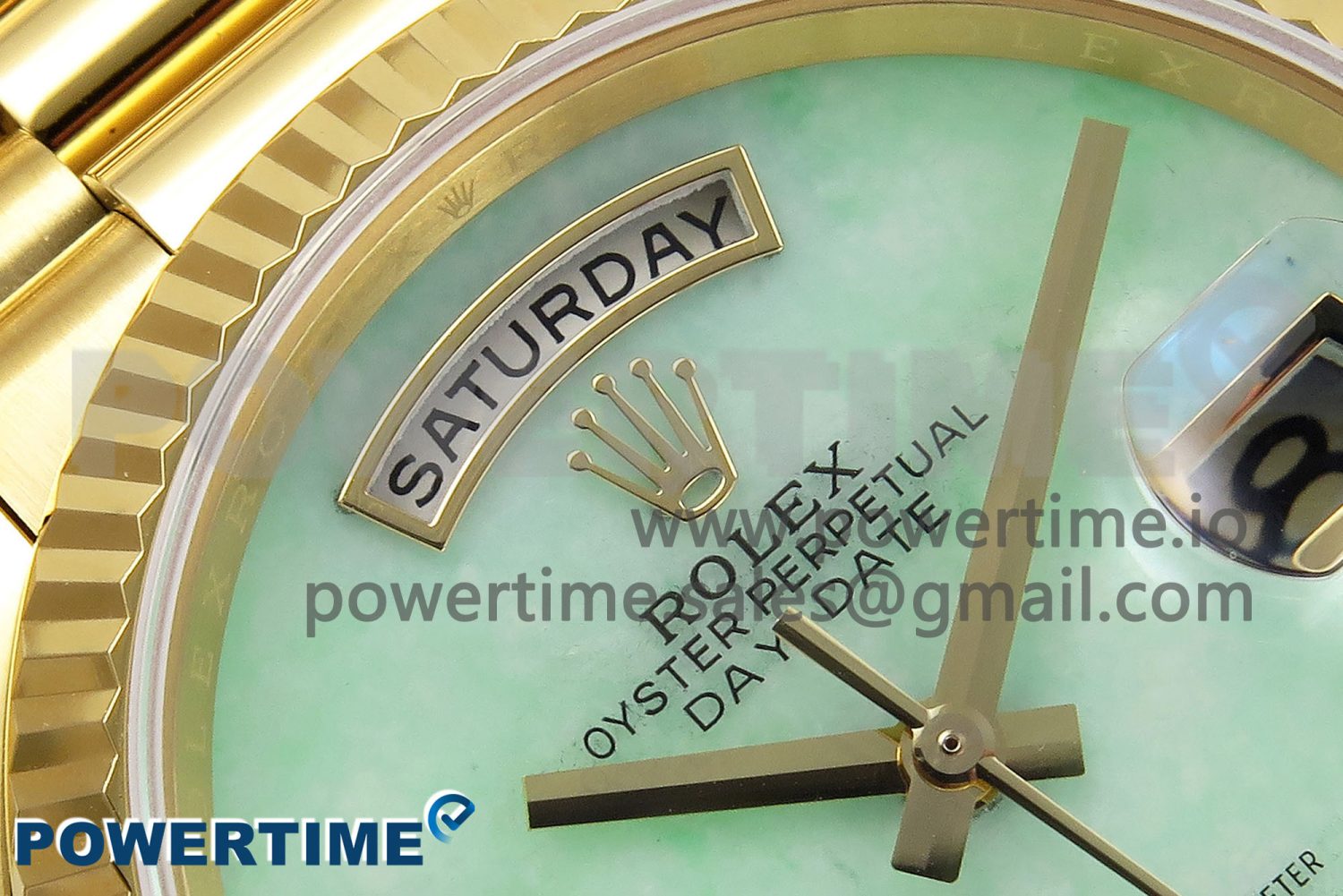 Day Date 36 YG RAF 1:1 Best Edition Green Stone Dial on YG Bracelet A2836 - Image 4