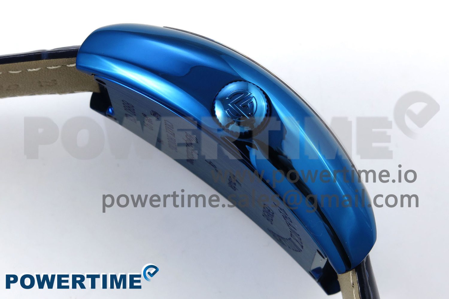 Crazy Hours Blue PVD TWF Best Edition Blue Dial on Blue Leather Strap A23J - Image 6