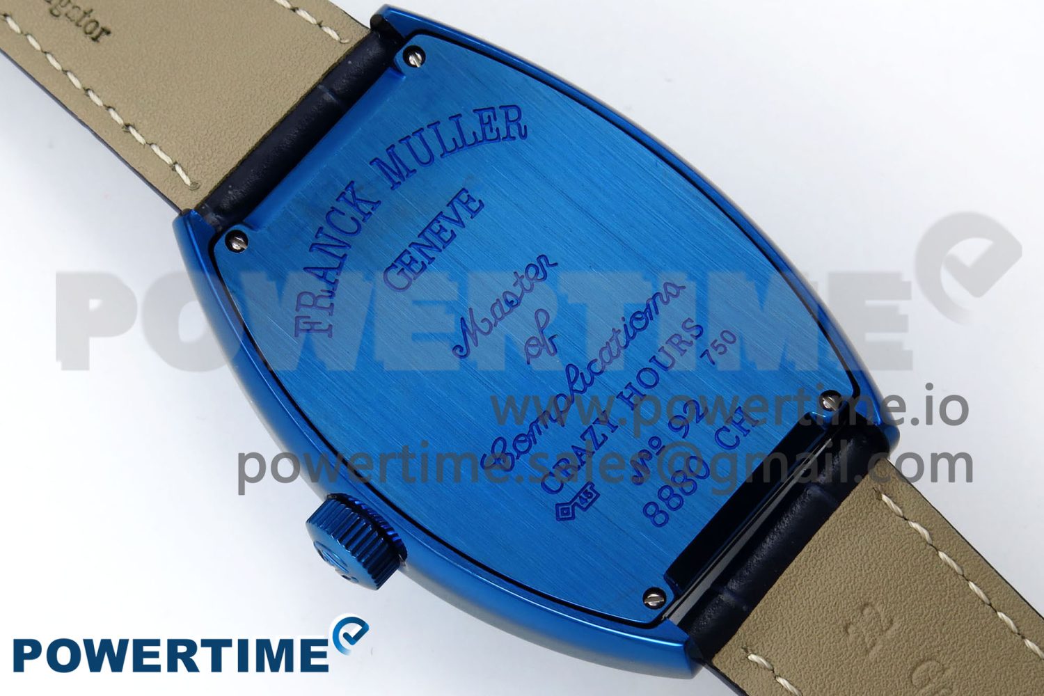 Crazy Hours Blue PVD TWF Best Edition Blue Dial on Blue Leather Strap A23J - Image 8