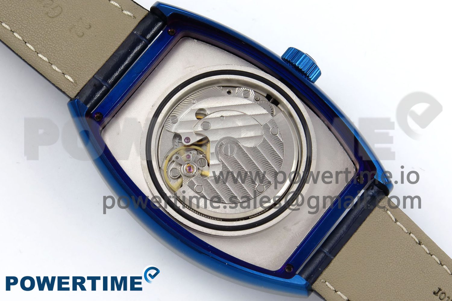 Crazy Hours Blue PVD TWF Best Edition White Dial on Blue Leather Strap A23J - Image 9