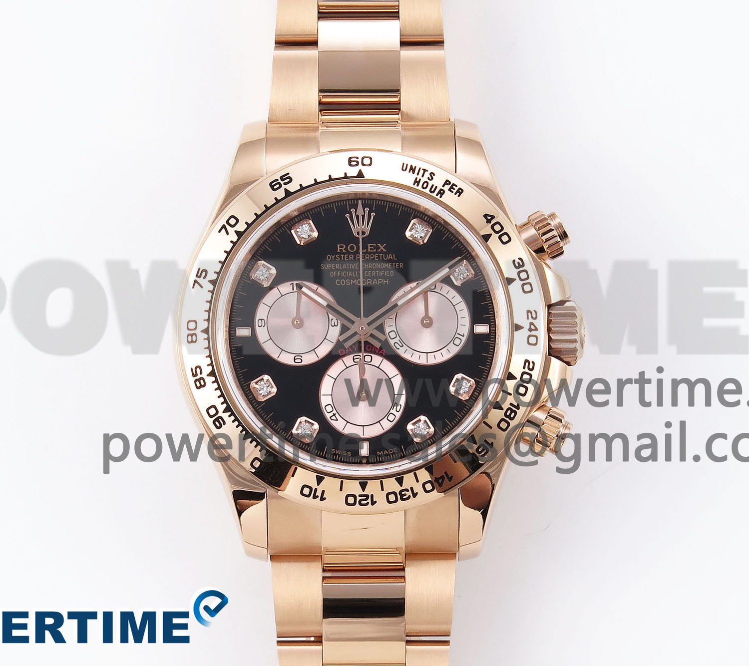 Daytona 126505 QF 1:1 Best Edition Black/RG Diamonds Dial on RG Braclet SH4131 V5