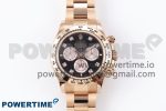 Daytona 126505 QF 1:1 Best Edition Black/RG Diamonds Dial on RG Braclet SH4131 V5