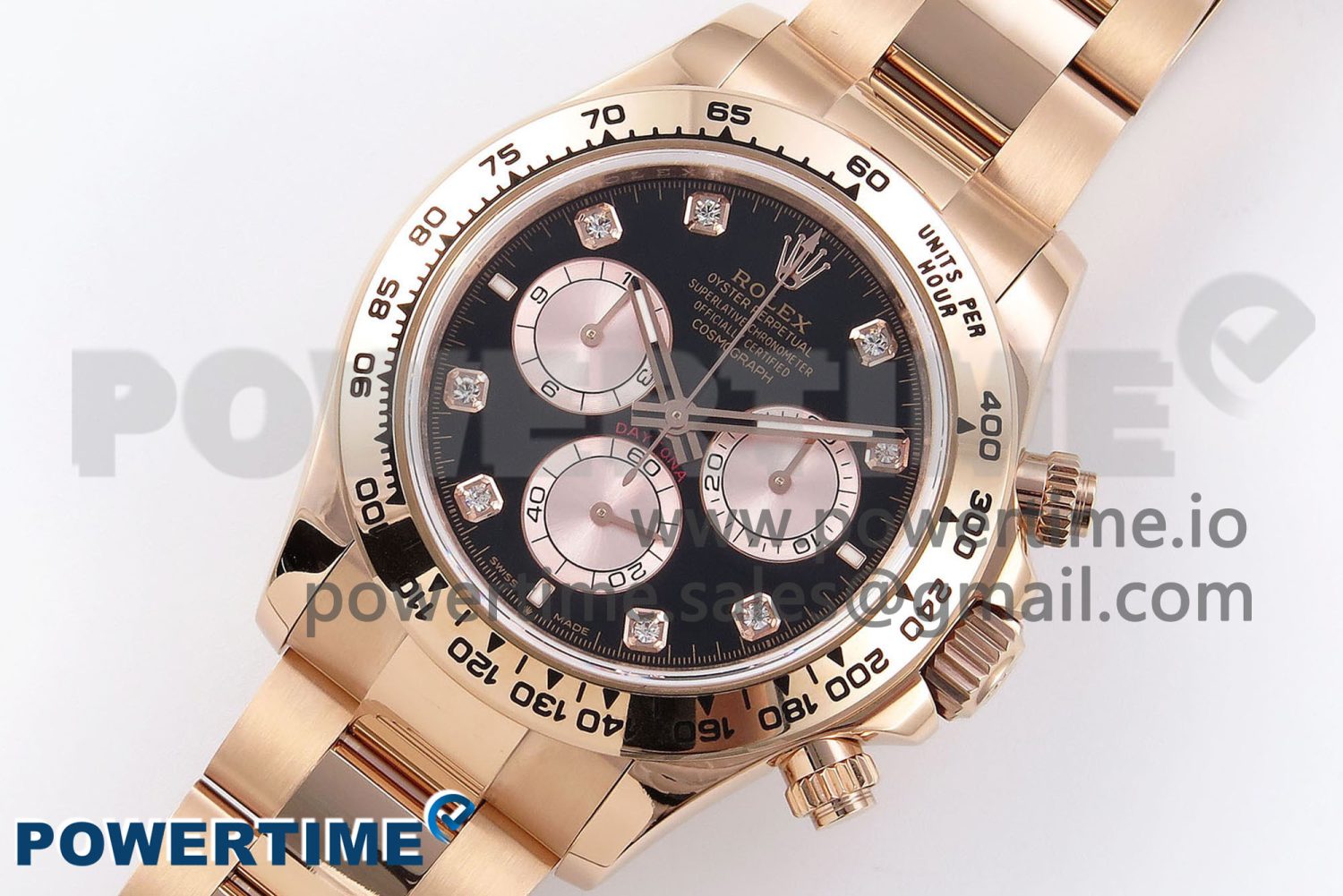 Daytona 126505 QF 1:1 Best Edition Black/RG Diamonds Dial on RG Braclet SH4131 V5 - Image 2