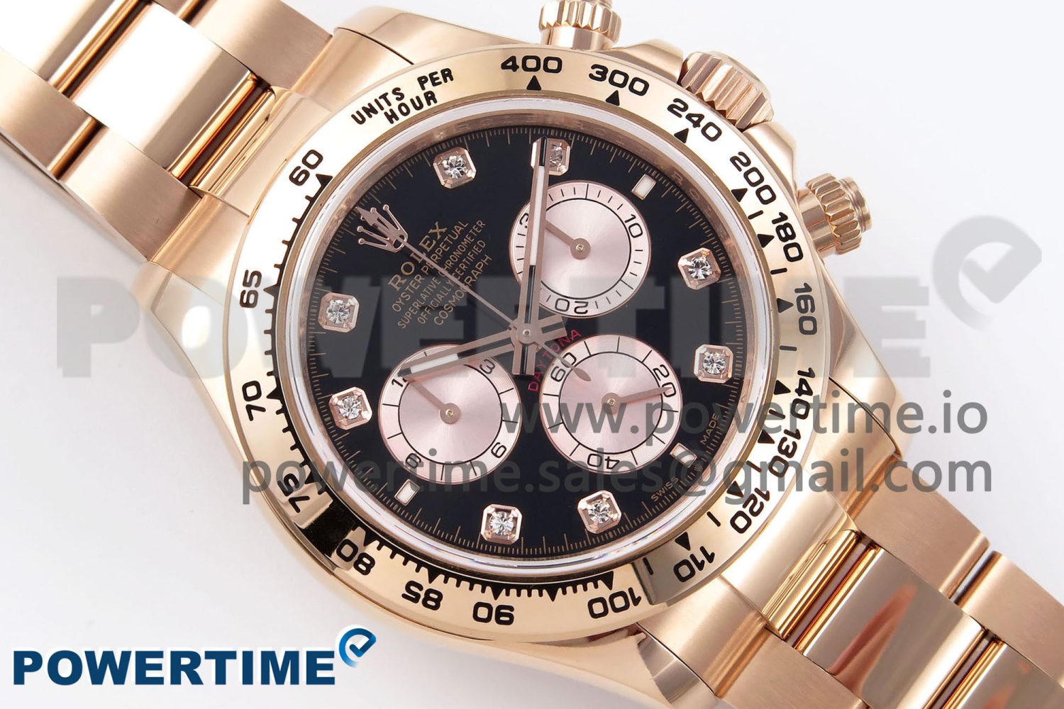 Daytona 126505 QF 1:1 Best Edition Black/RG Diamonds Dial on RG Braclet SH4131 V5 - Image 3