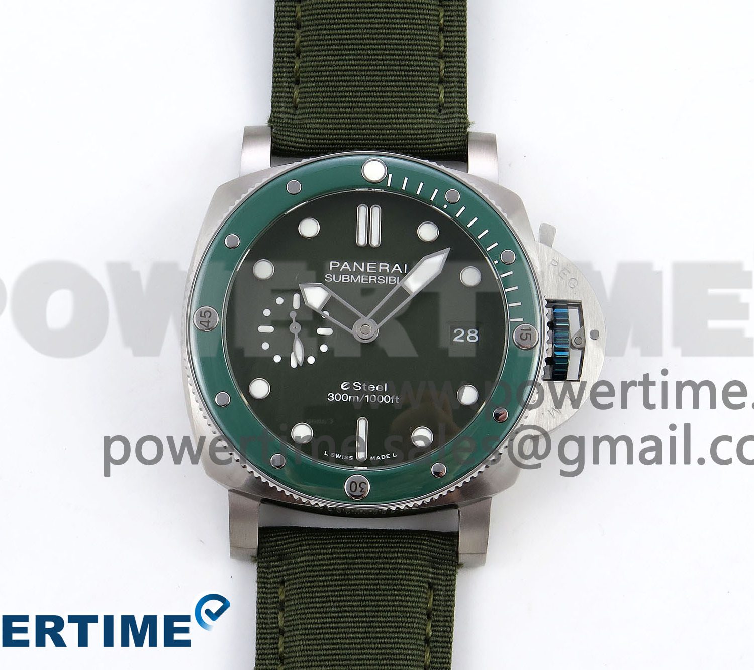 PAM1287 V TTF 1:1 Best Edition Green Dial on Green Nylon Strap P900