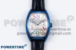 Crazy Hours Blue PVD TWF Best Edition White Dial on Blue Leather Strap A23J