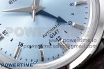 Grand Seiko Elegance GMT SS GSF 1:1 Best Edition Ice Blue Dial on Brown Leather Strap NH34 - Image 5