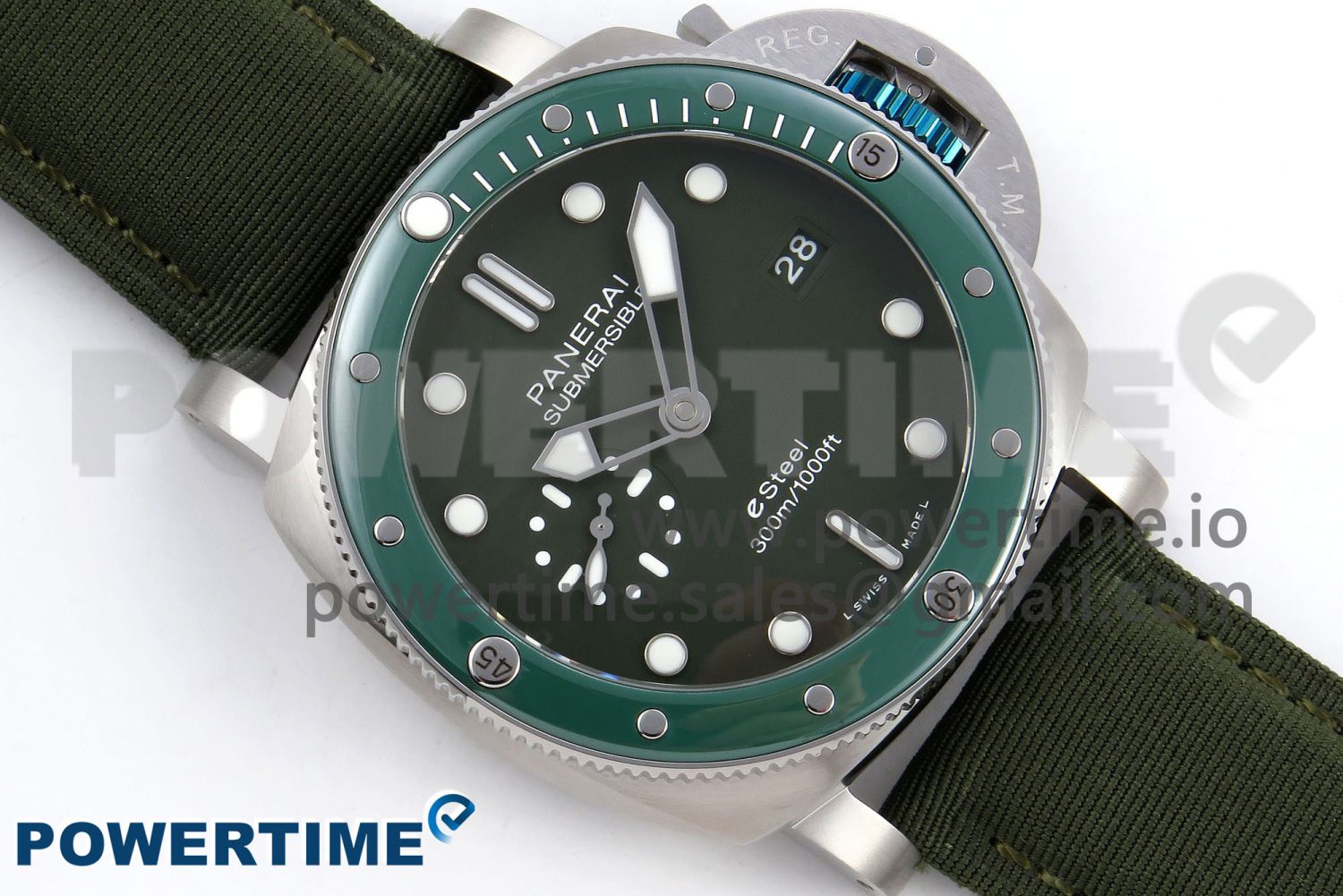 PAM1287 V TTF 1:1 Best Edition Green Dial on Green Nylon Strap P900 - Image 3