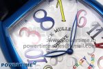 Crazy Hours Blue PVD TWF Best Edition White Dial on Blue Leather Strap A23J - Image 4