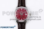 Grand Seiko Elegance GMT SS GSF 1:1 Best Edition Red Dial on Brown Leather Strap NH34
