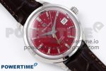 Grand Seiko Elegance GMT SS GSF 1:1 Best Edition Red Dial on Brown Leather Strap NH34 - Image 3