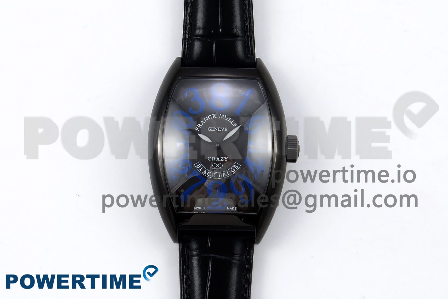 Crazy Hours PVD TWF Best Edition Gray Dial on Black Leather Strap A23J - Image 1