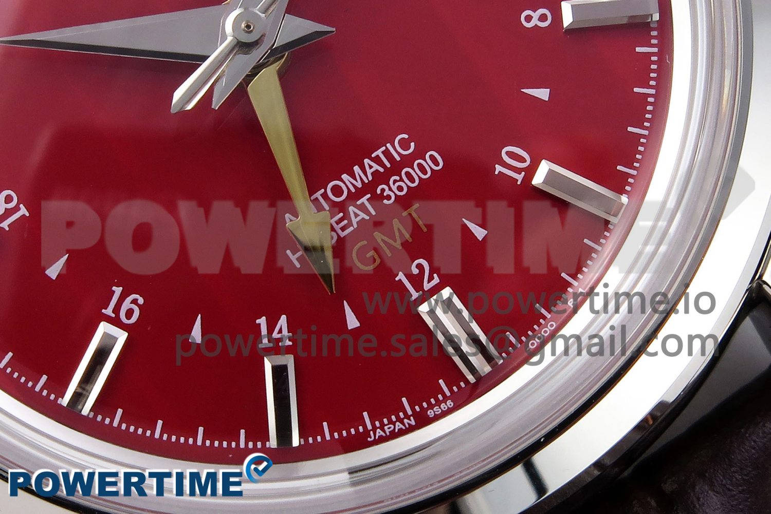 Grand Seiko Elegance GMT SS GSF 1:1 Best Edition Red Dial on Brown Leather Strap NH34 - Image 5