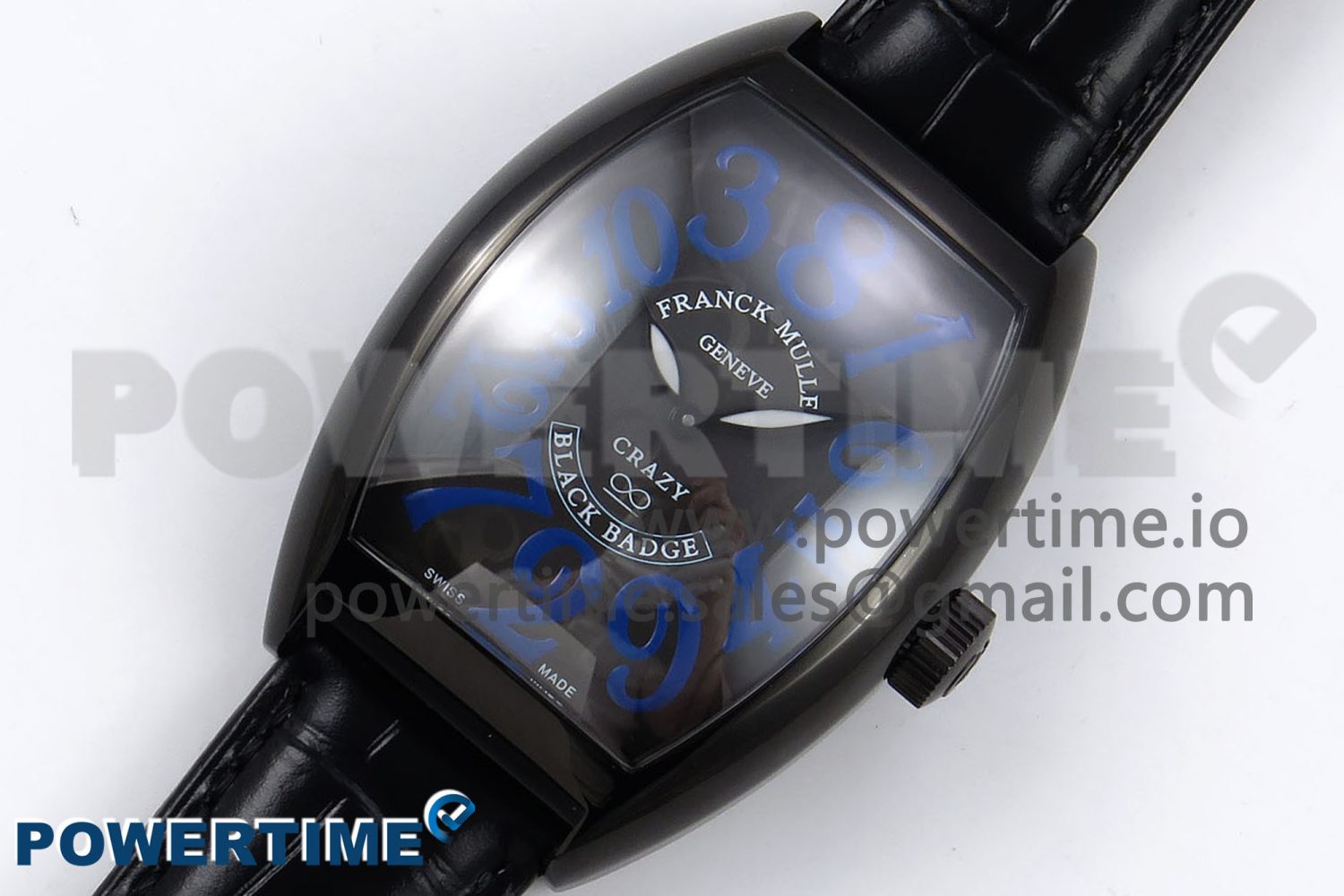 Crazy Hours PVD TWF Best Edition Gray Dial on Black Leather Strap A23J - Image 2