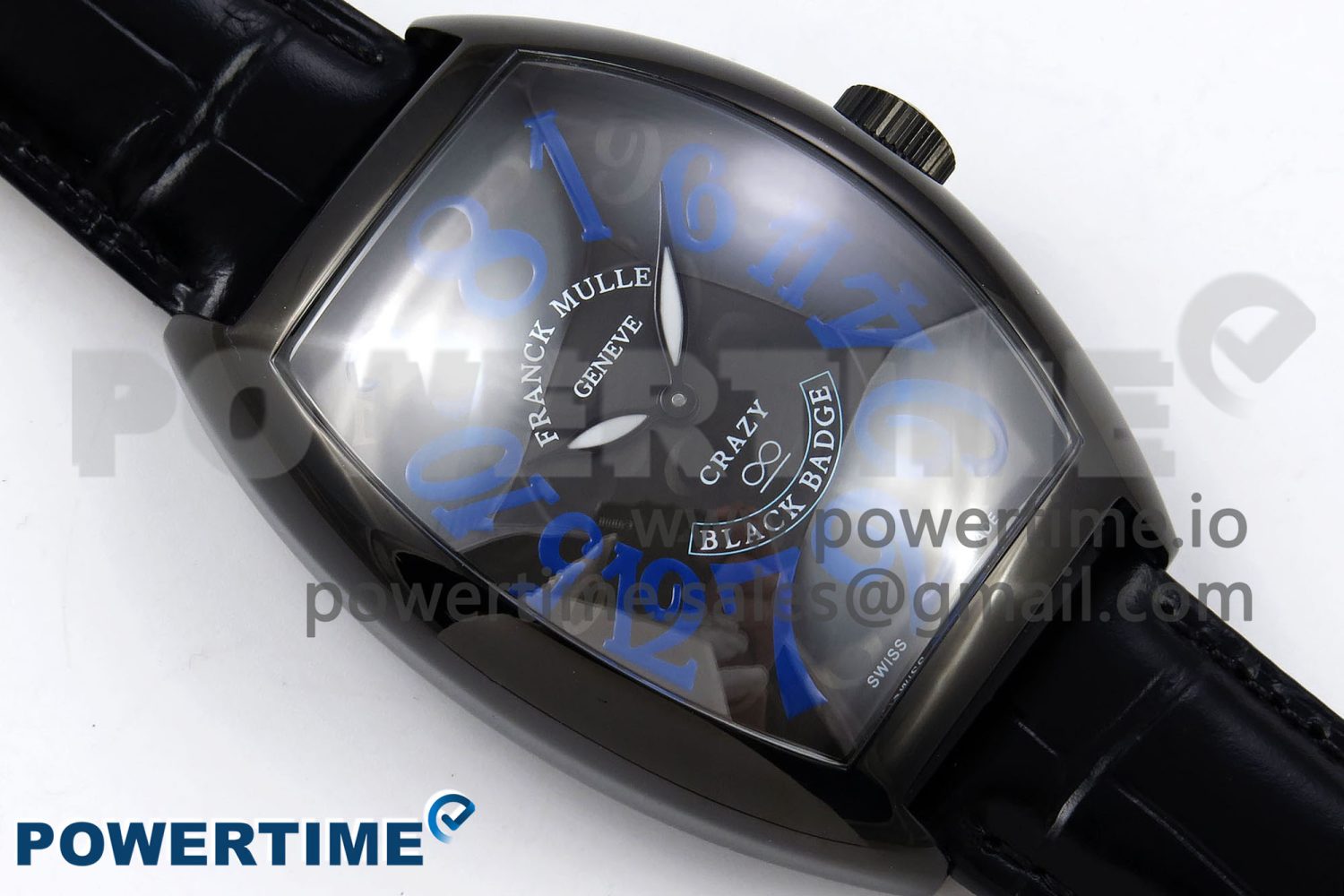 Crazy Hours PVD TWF Best Edition Gray Dial on Black Leather Strap A23J - Image 3