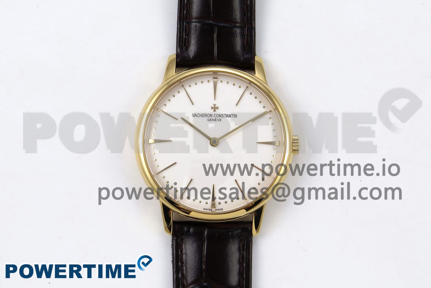 Patrimony YG KZF Best Edition White Dial on Brown Leather Strap MIYOTA 9015 - Image 1