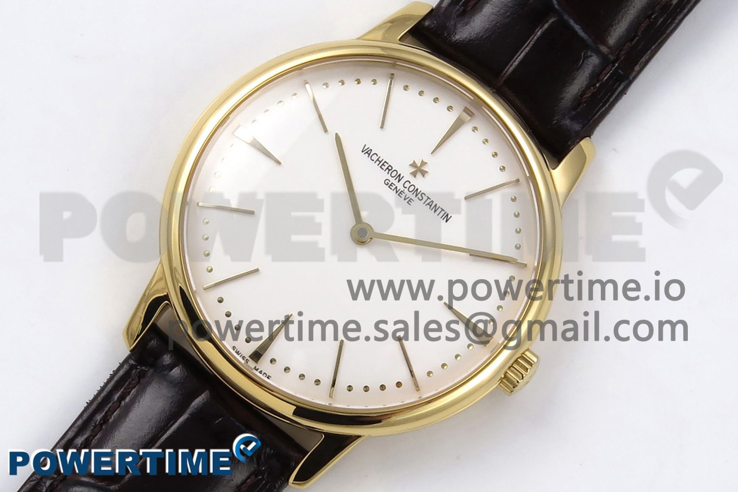 Patrimony YG KZF Best Edition White Dial on Brown Leather Strap MIYOTA 9015 - Image 2