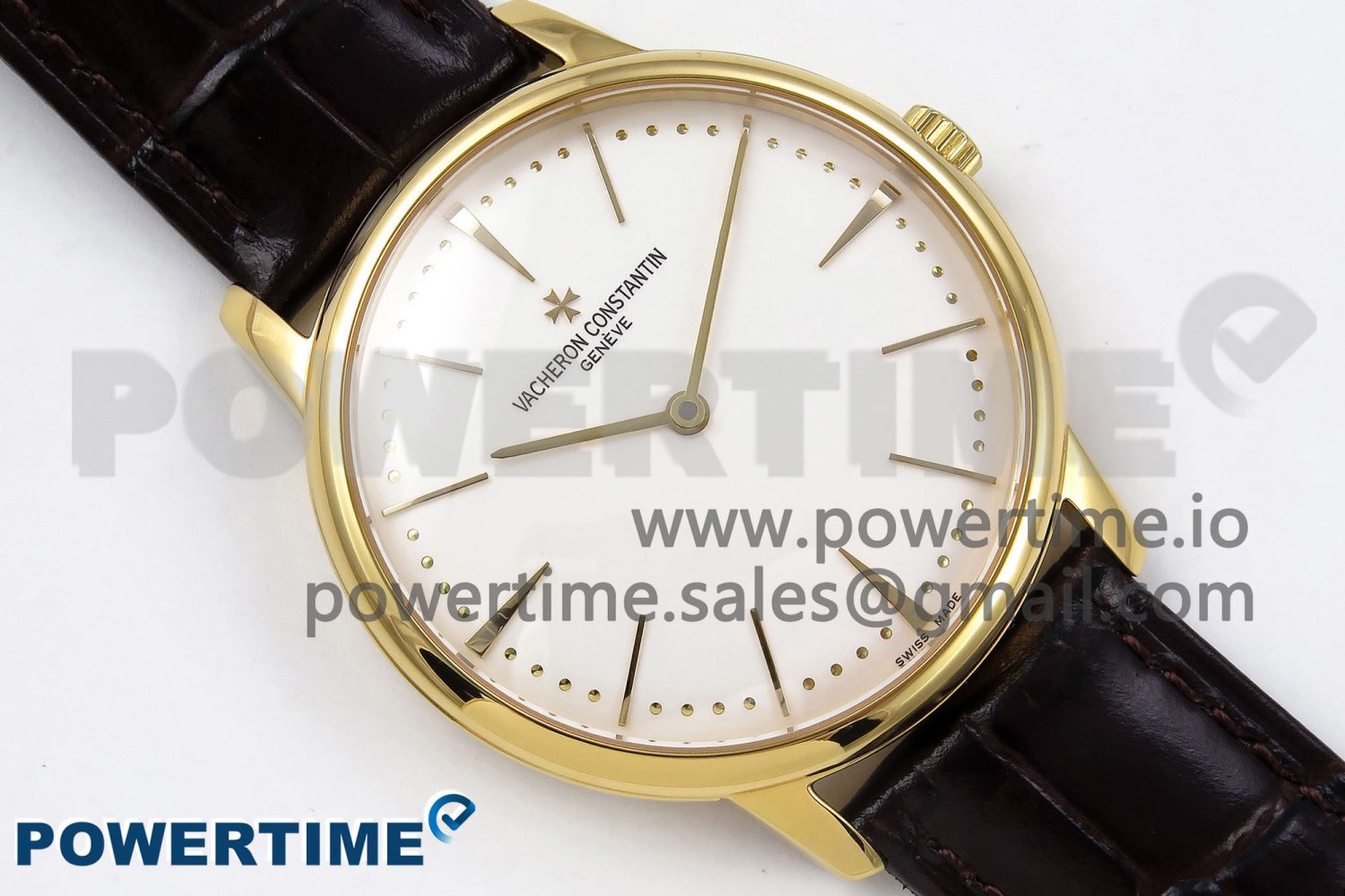 Patrimony YG KZF Best Edition White Dial on Brown Leather Strap MIYOTA 9015 - Image 3