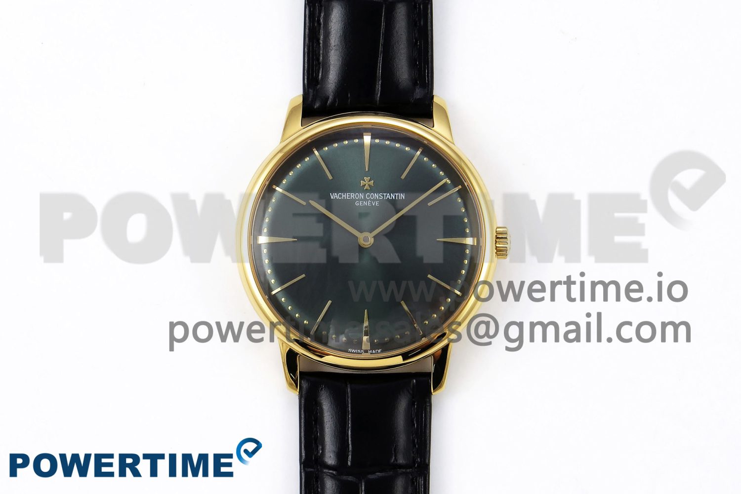 Patrimony YG KZF Best Edition Green Dial on Black Leather Strap MIYOTA 9015 - Image 1