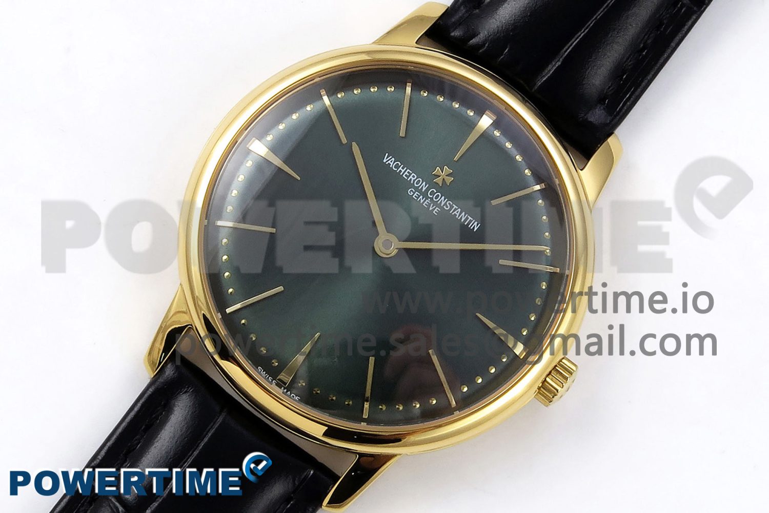 Patrimony YG KZF Best Edition Green Dial on Black Leather Strap MIYOTA 9015 - Image 2