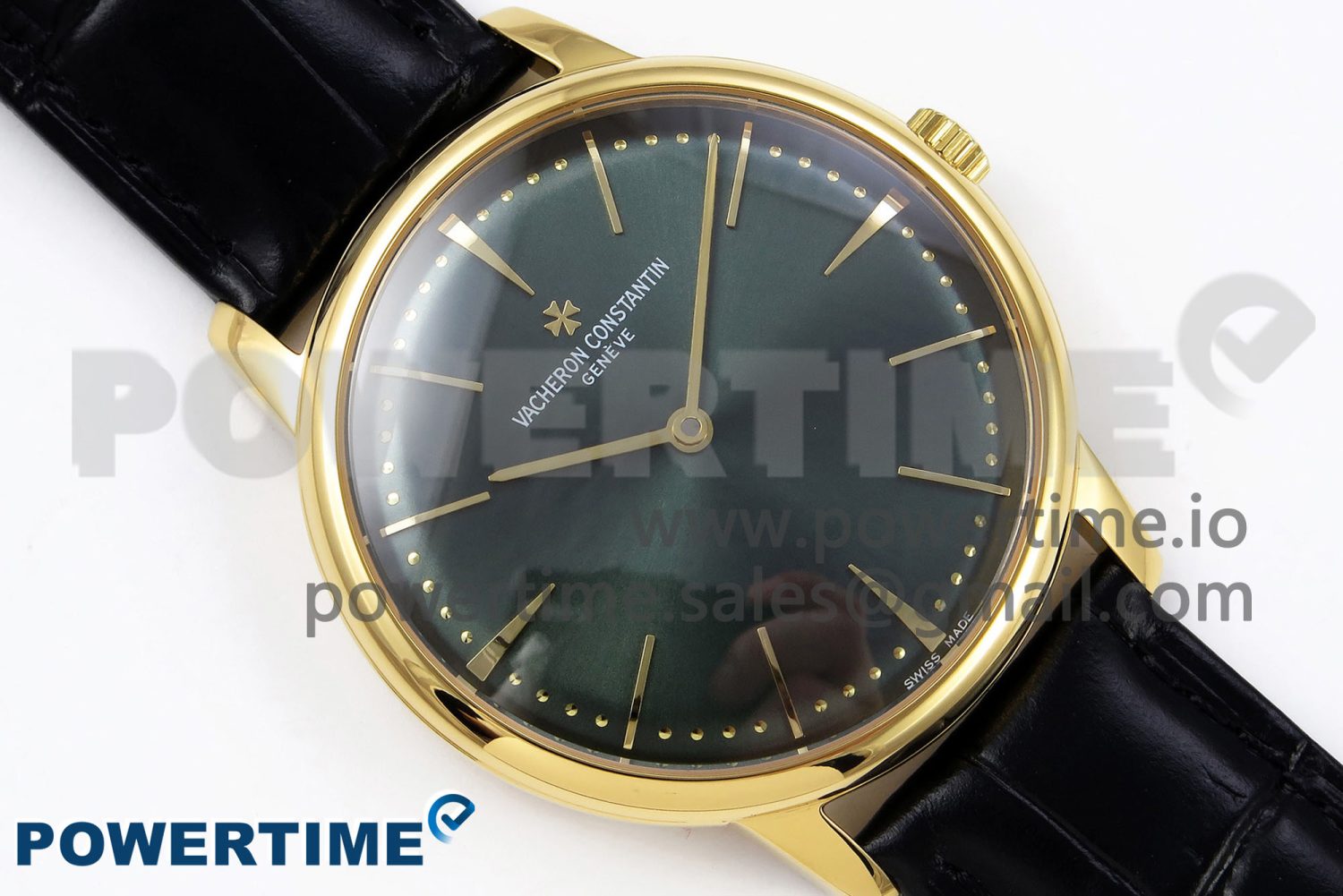 Patrimony YG KZF Best Edition Green Dial on Black Leather Strap MIYOTA 9015 - Image 3