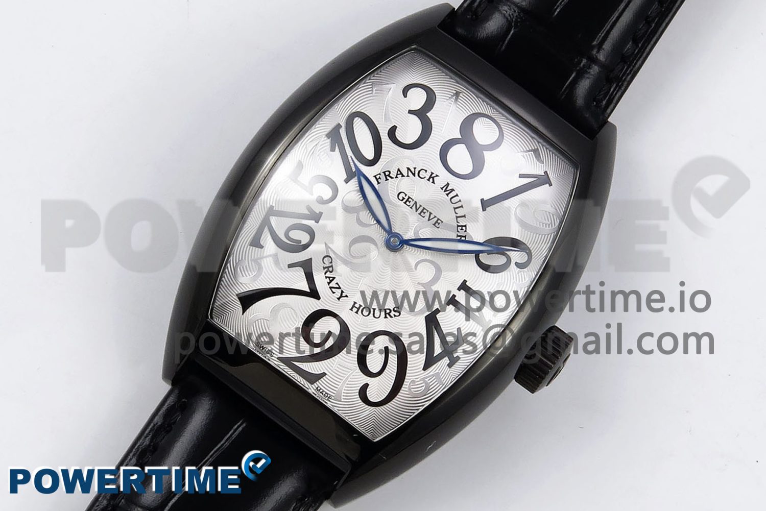 Crazy Hours PVD TWF Best Edition White Dial on Black Leather Strap A23J - Image 2