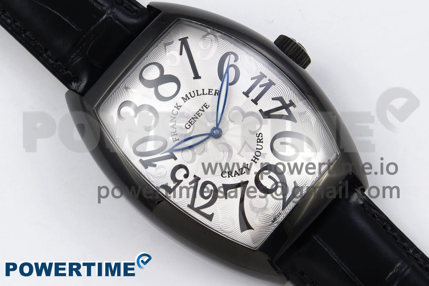 Crazy Hours PVD TWF Best Edition White Dial on Black Leather Strap A23J - Image 3