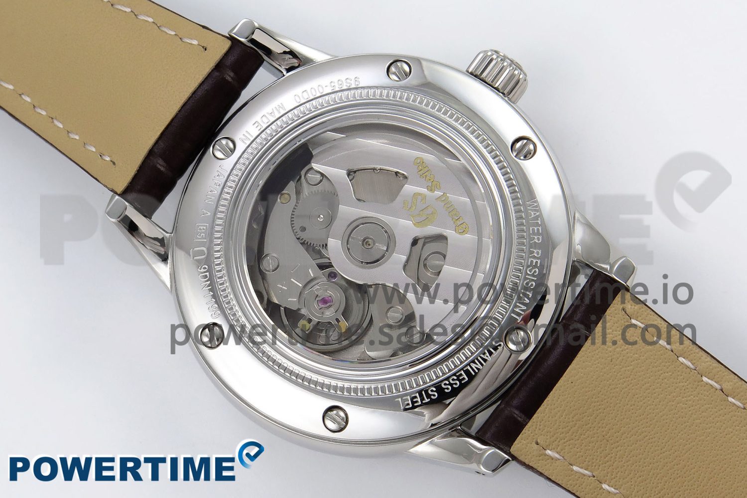 Grand Seiko Elegance GMT SS GSF 1:1 Best Edition Ice Blue Dial on Brown Leather Strap NH34 - Image 8